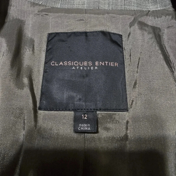 Classiques Entier Atelier Rounded Hem Blazer, Taupe & Beige Plaid, Sz 12, EUC! - Picture 8 of 11